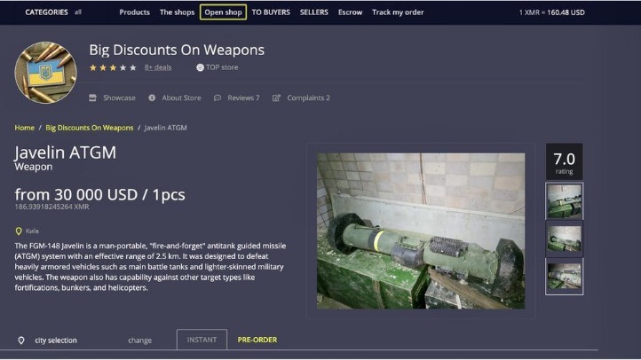 guns on dark web
